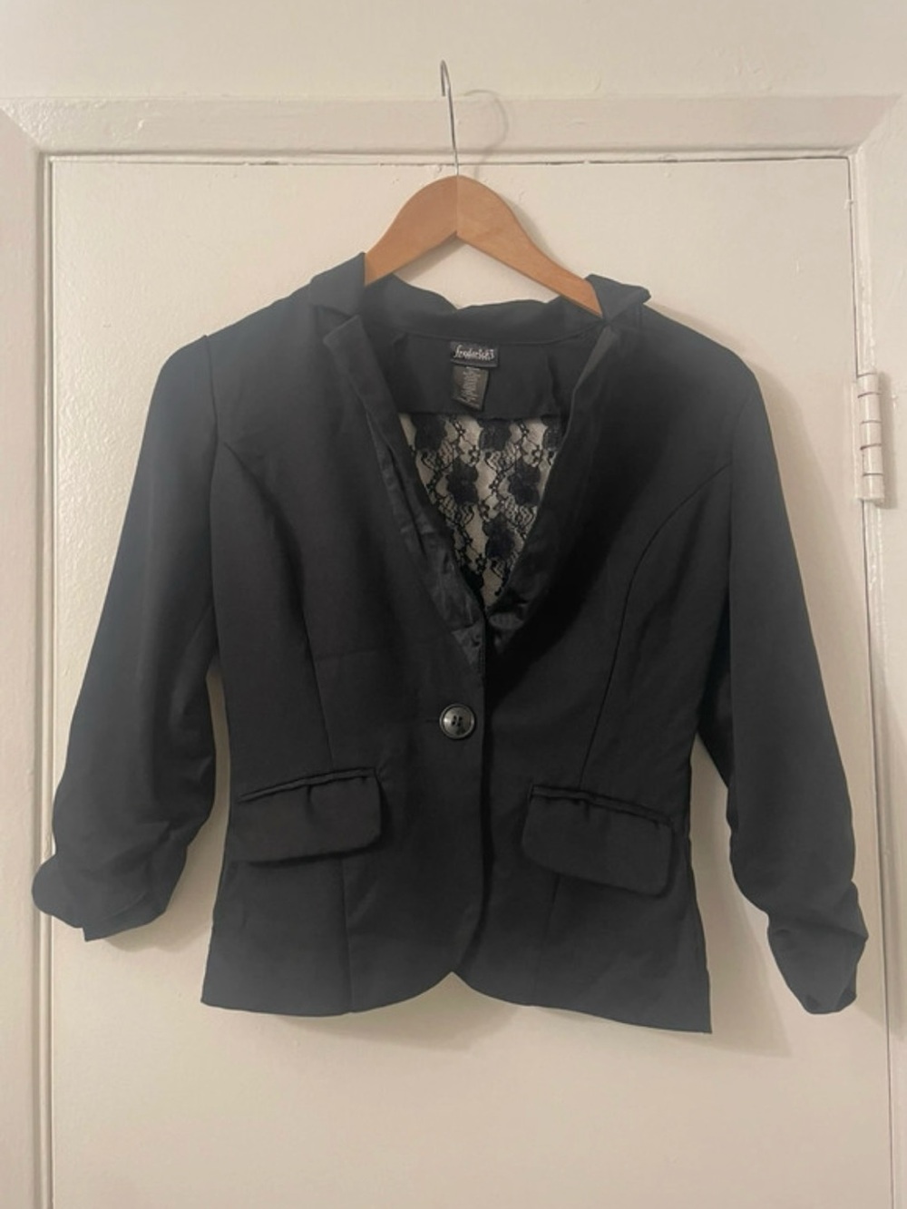 Vintage Frederick’s of Hollywood Black Blazer with Lace Back